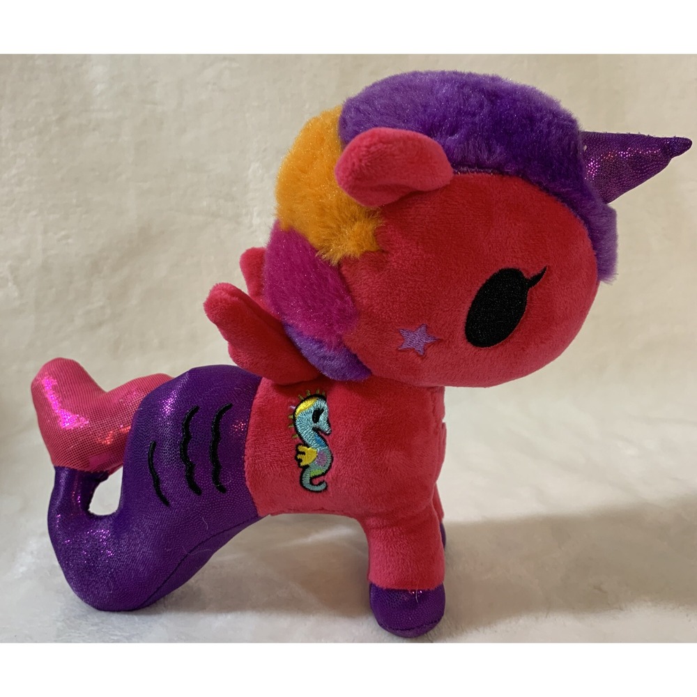 Tokidoki 9" OCEANIA MERMICORNO Plush Unicorn Mermaid Pink Purple Orange Seahorse